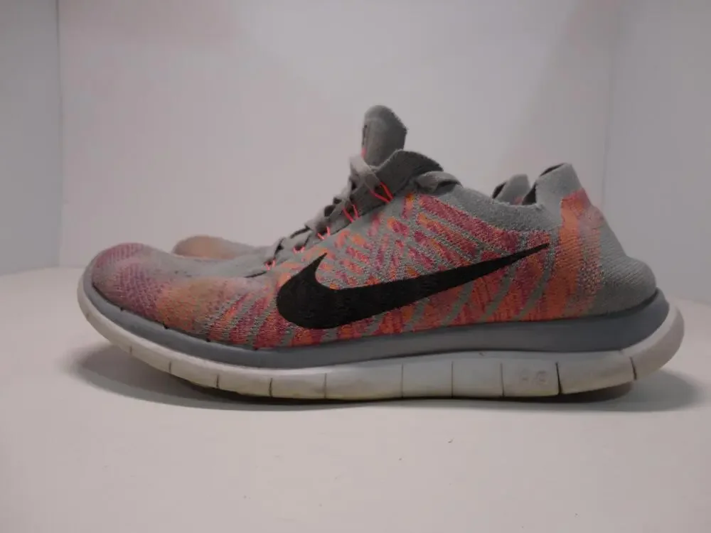 Nike Free 4.0 Flyknit Shoes Womens Size 11 Gray Multicolor Sneakers 717076-002